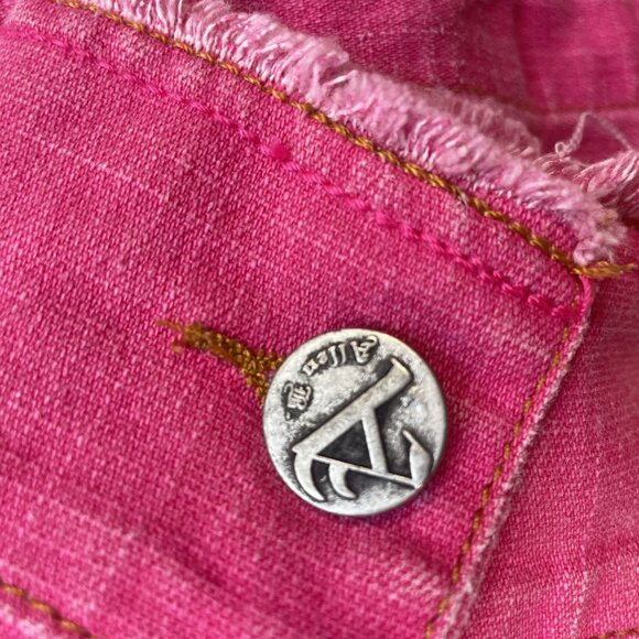 Allen B. Women's Pink Denim Jacket with Pink Rhinestone Collar Size Small - Picture 7 of 9